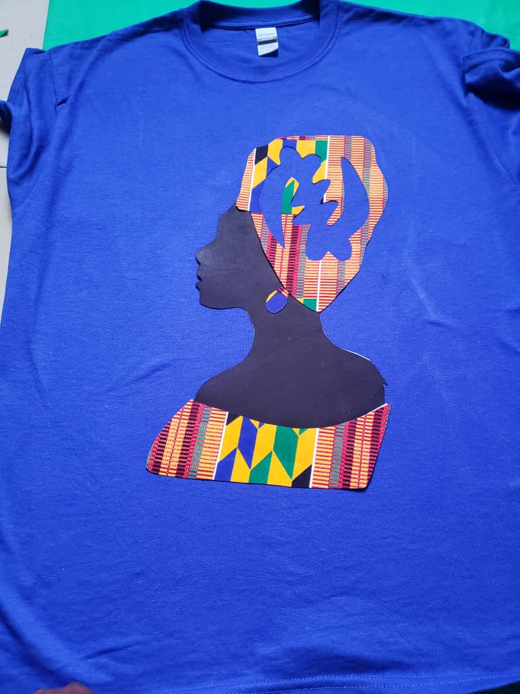 African Print TShirt-Blue