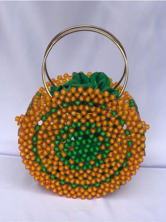 Naira Scrunch Bag (Beaded All Over)